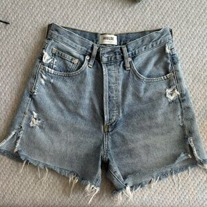 Agolde Parker Long Jean Short in Swampmeet size 25